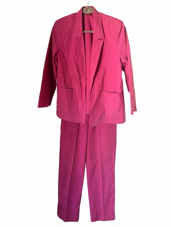 Koret Pants - Koret Vibrant Hot Pink Two-Piece Pantsuit Blazer Pull On Pants Vintage Casual